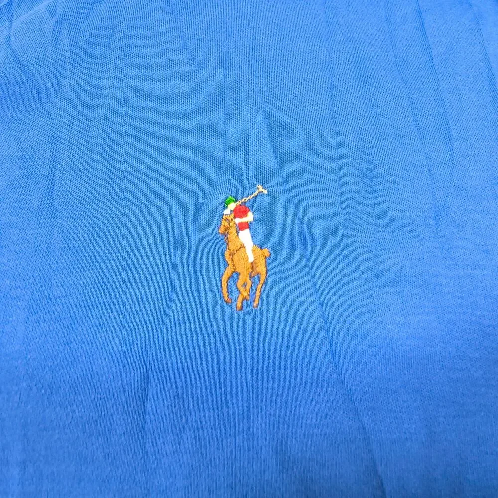 Polo by Ralph Lauren Pima Interlock Collared Polo Shirt Mens Size Medium M Blue